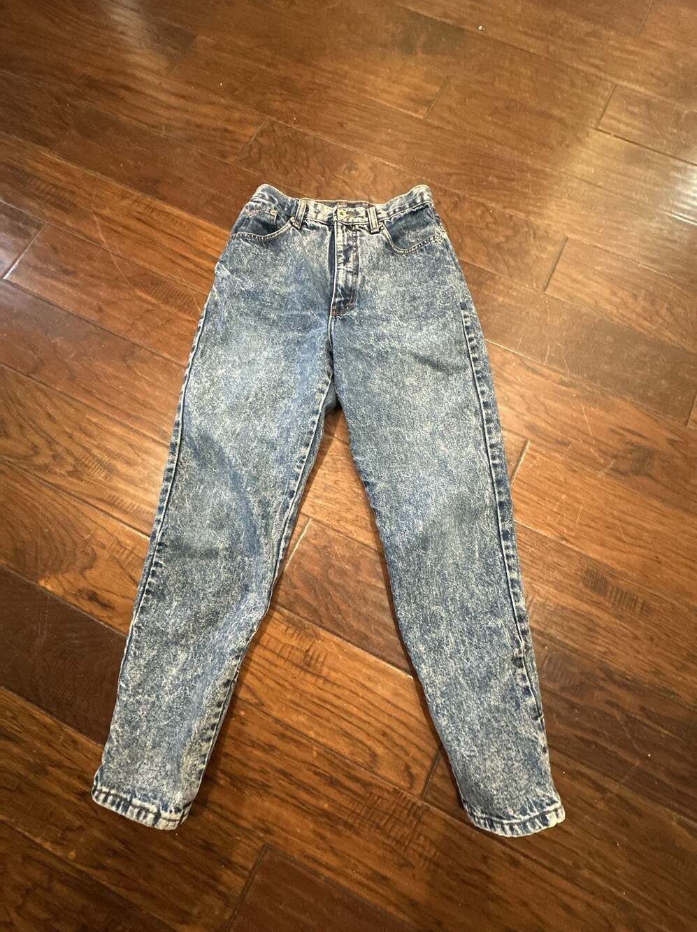 Vintage Bonjour Acid Wash High Rise Ankle Zip Jeans Size 9